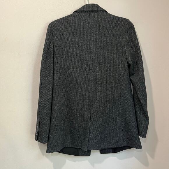 LOFT Blazer Size 0 Gray Houndstooth Classic Work Career Jacket - Picture 2 of 6